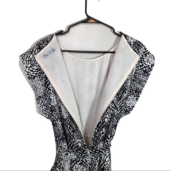 Eliza J Short Sleeve Chic Belted Sash Snakeskin Snake Print Mini Dress 6 petite - Picture 12 of 15